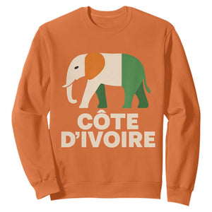 Proud Côte d'Ivoire Elephant Ivory Coast Flag Sweatshirt Ivorian Pride Retro Souvenir