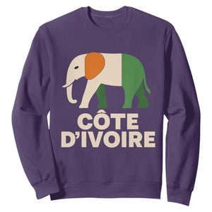 Proud Côte d'Ivoire Elephant Ivory Coast Flag Sweatshirt Ivorian Pride Retro Souvenir