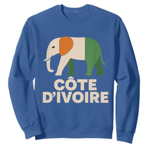 Proud Côte d'Ivoire Elephant Ivory Coast Flag Sweatshirt Ivorian Pride Retro Souvenir