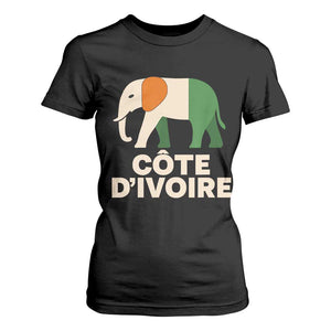 Proud Côte d'Ivoire Elephant Ivory Coast Flag T Shirt For Women Ivorian Pride Retro Souvenir