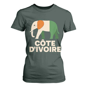 Proud Côte d'Ivoire Elephant Ivory Coast Flag T Shirt For Women Ivorian Pride Retro Souvenir