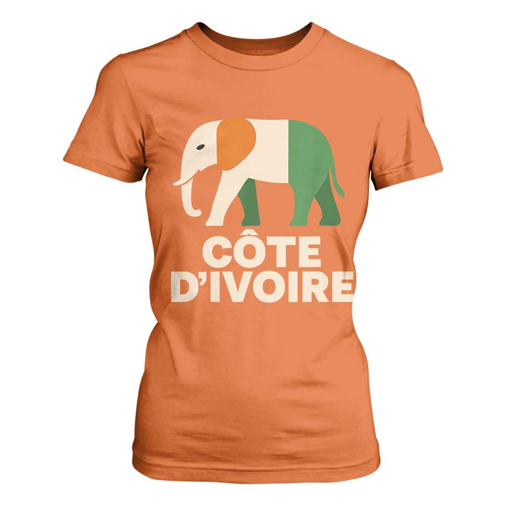 Proud Côte d'Ivoire Elephant Ivory Coast Flag T Shirt For Women Ivorian Pride Retro Souvenir