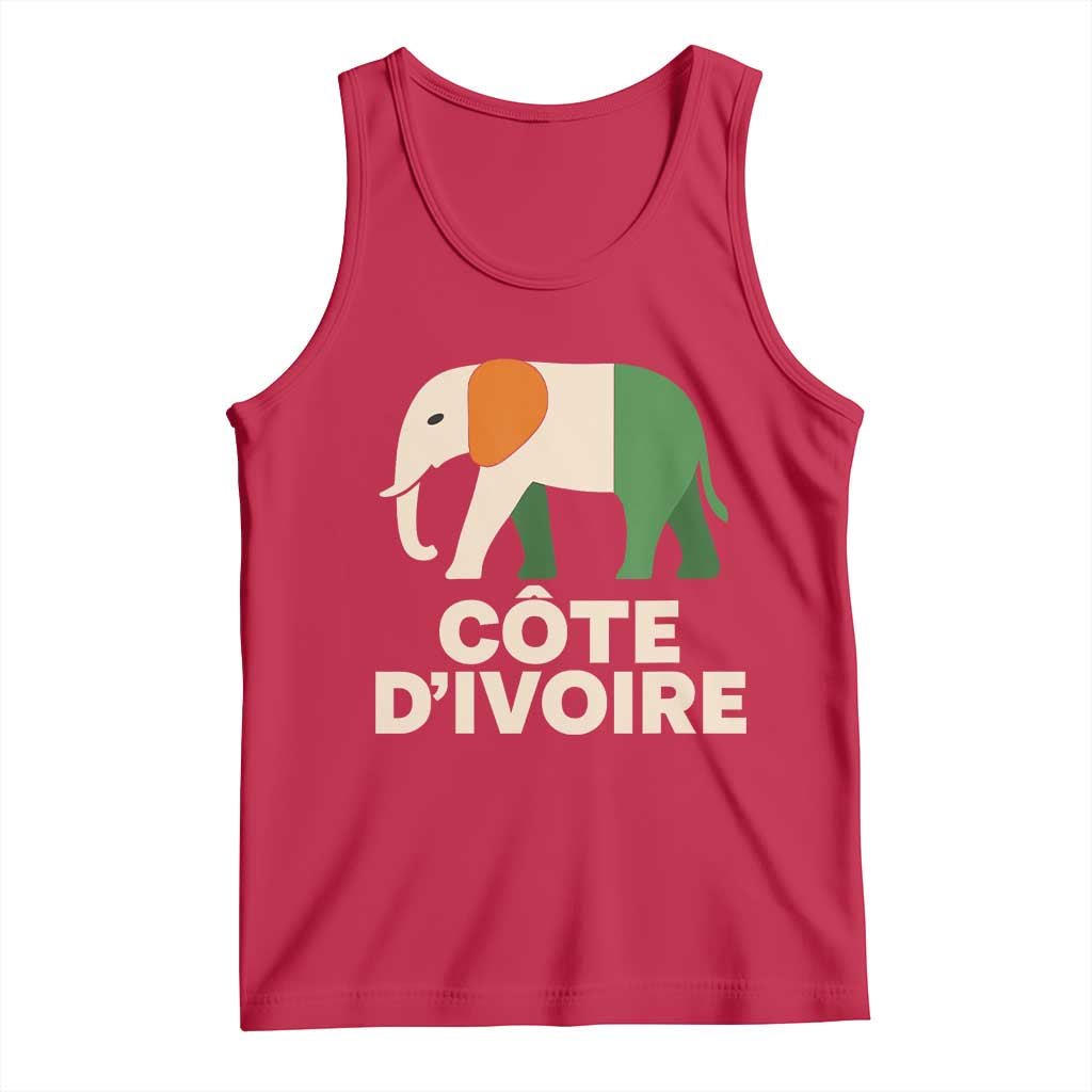 Proud Côte d'Ivoire Elephant Ivory Coast Flag Tank Top Ivorian Pride Retro Souvenir