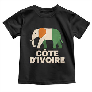 Proud Côte d'Ivoire Elephant Ivory Coast Flag Toddler T Shirt Ivorian Pride Retro Souvenir