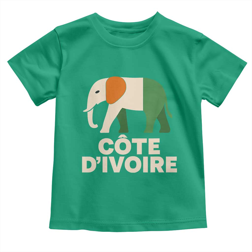 Proud Côte d'Ivoire Elephant Ivory Coast Flag Toddler T Shirt Ivorian Pride Retro Souvenir