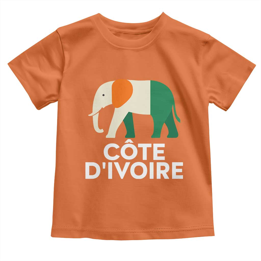 Proud Côte d'Ivoire Elephant Ivory Coast Flag Toddler T Shirt Ivorian Pride Retro Souvenir