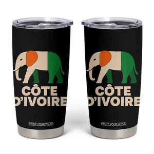 Proud Côte d'Ivoire Elephant Ivory Coast Flag Tumbler Cup Ivorian Pride Retro Souvenir