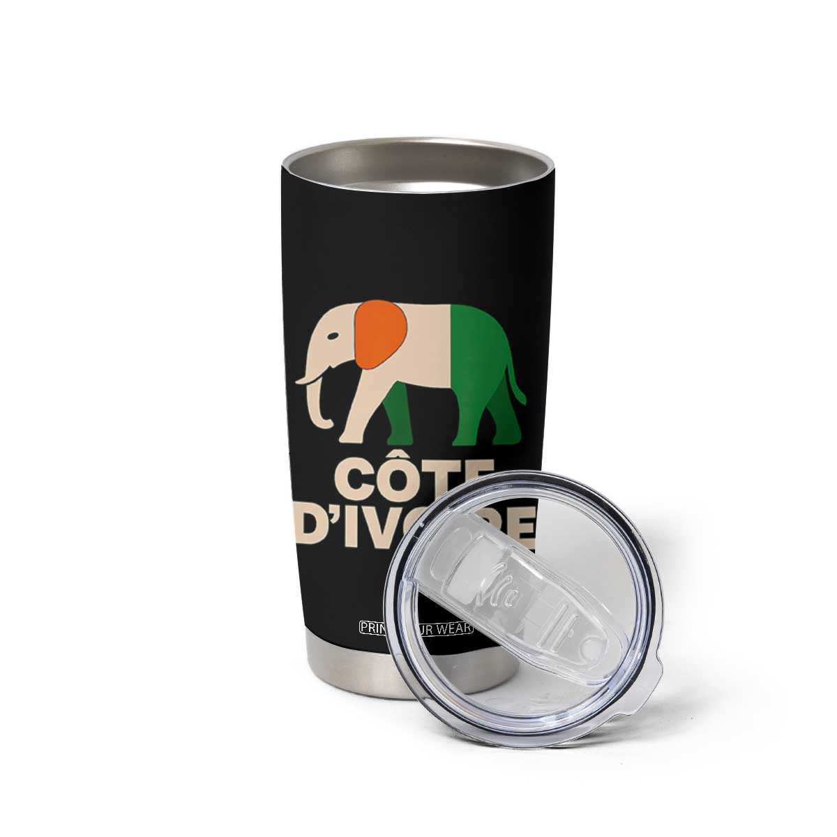 Proud Côte d'Ivoire Elephant Ivory Coast Flag Tumbler Cup Ivorian Pride Retro Souvenir