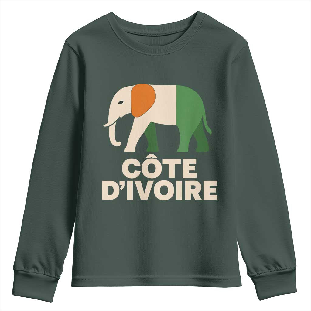 Proud Côte d'Ivoire Elephant Ivory Coast Flag Youth Sweatshirt Ivorian Pride Retro Souvenir