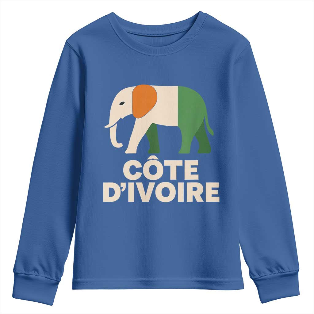 Proud Côte d'Ivoire Elephant Ivory Coast Flag Youth Sweatshirt Ivorian Pride Retro Souvenir