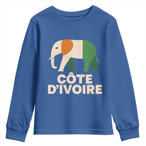 Proud Côte d'Ivoire Elephant Ivory Coast Flag Youth Sweatshirt Ivorian Pride Retro Souvenir