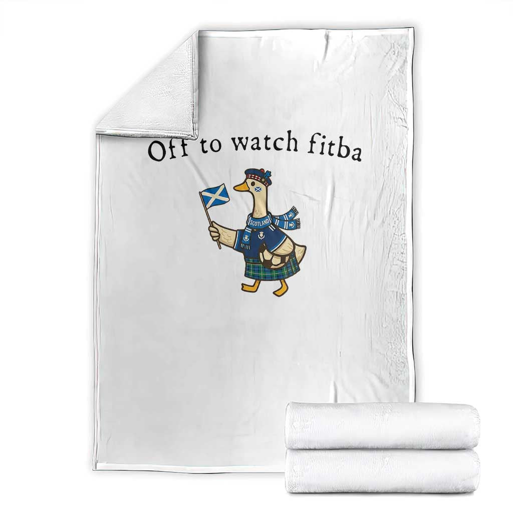 Funny Scottish Goose Scotland Football Throw Blanket Off to Watch Fitba Soccer Fans Meme