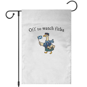 Funny Scottish Goose Scotland Football Garden Flag Off to Watch Fitba Soccer Fans Meme