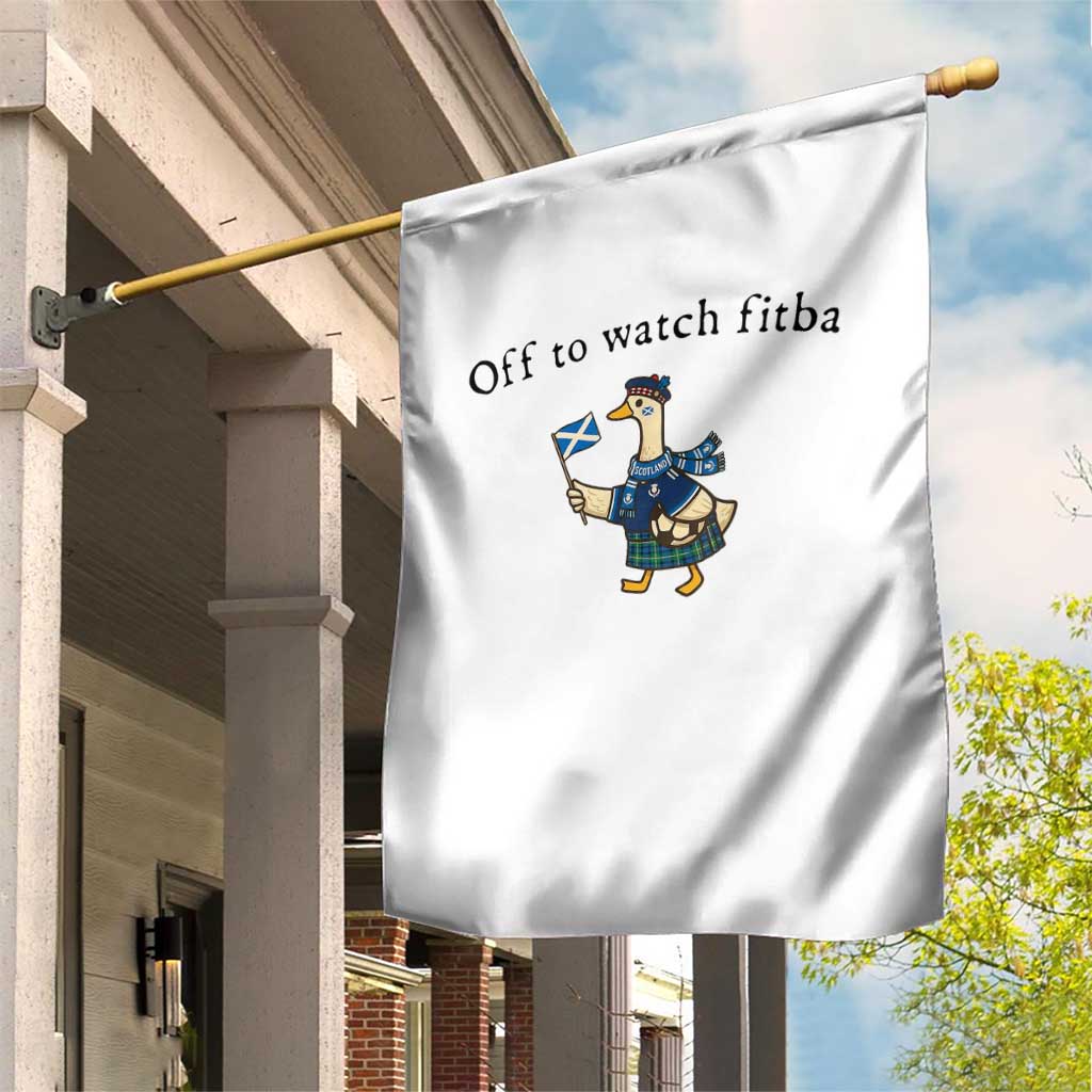 Funny Scottish Goose Scotland Football Garden Flag Off to Watch Fitba Soccer Fans Meme