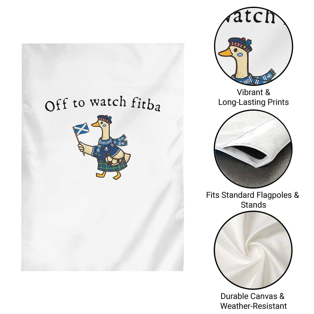 Funny Scottish Goose Scotland Football Garden Flag Off to Watch Fitba Soccer Fans Meme
