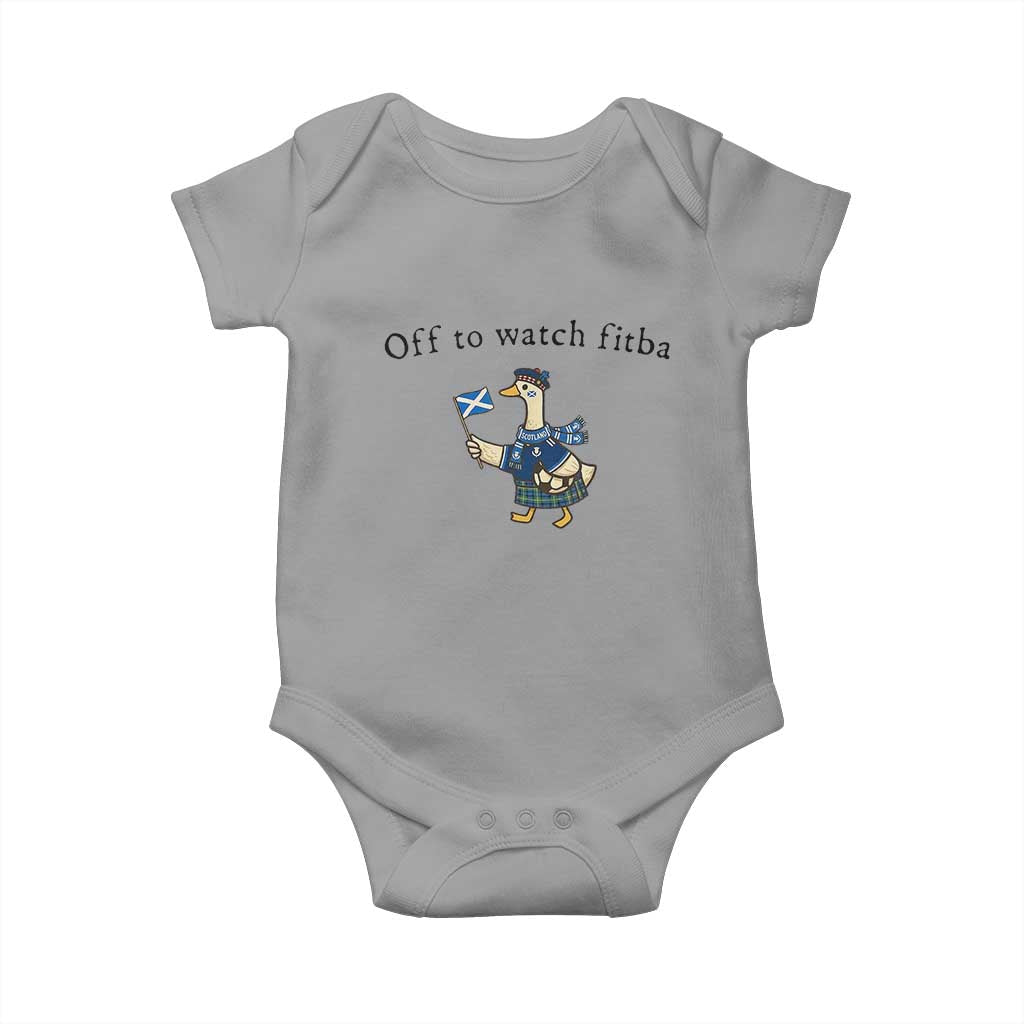 Funny Scottish Goose Scotland Football Baby Onesie Off to Watch Fitba Soccer Fans Meme
