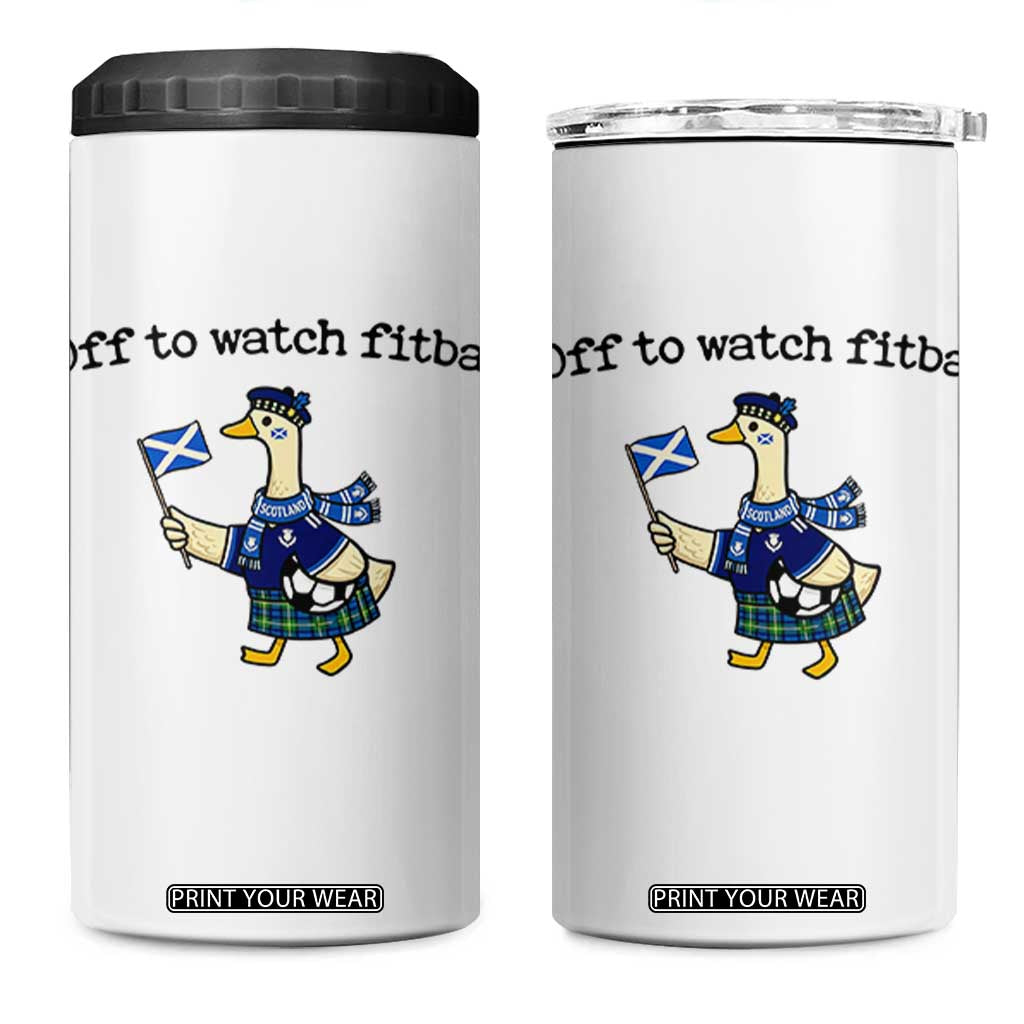 Funny Scottish Goose Scotland Football 4 in 1 Can Cooler Tumbler Off to Watch Fitba Soccer Fans Meme TS02 One Size: 16 oz White Print Your Wear