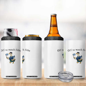 Funny Scottish Goose Scotland Football 4 in 1 Can Cooler Tumbler Off to Watch Fitba Soccer Fans Meme