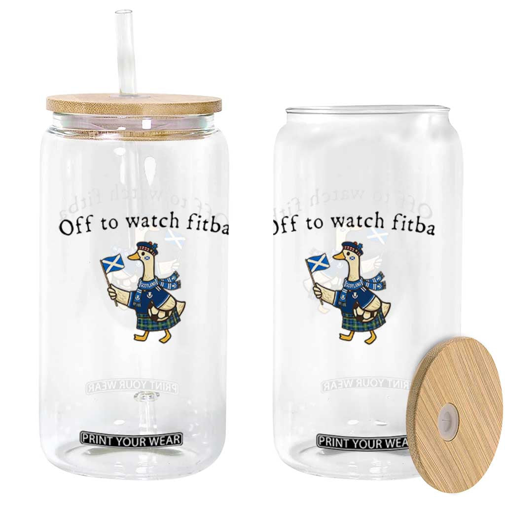 Funny Scottish Goose Scotland Football Glass Can Off to Watch Fitba Soccer Fans Meme