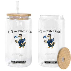 Funny Scottish Goose Scotland Football Glass Can Off to Watch Fitba Soccer Fans Meme