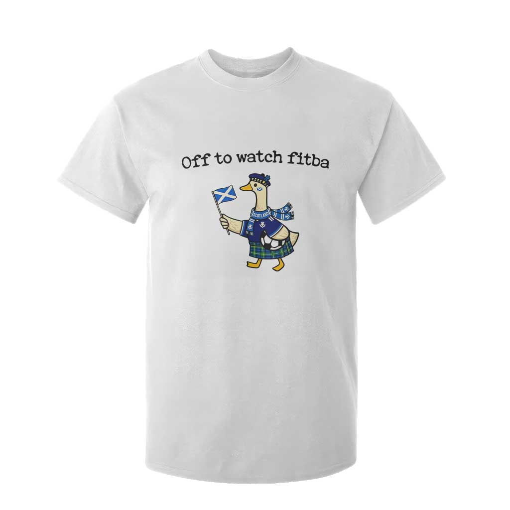 Funny Scottish Goose Scotland Football T Shirt For Kid Off to Watch Fitba Soccer Fans Meme