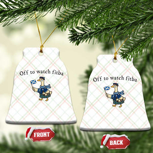 Funny Scottish Goose Scotland Football Ceramic Ornament Off to Watch Fitba Soccer Fans Meme