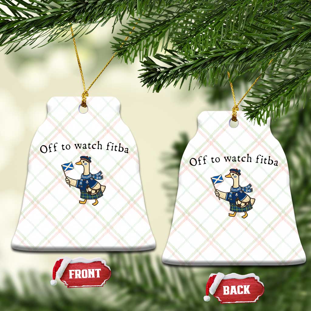 Funny Scottish Goose Scotland Football Ceramic Ornament Off to Watch Fitba Soccer Fans Meme