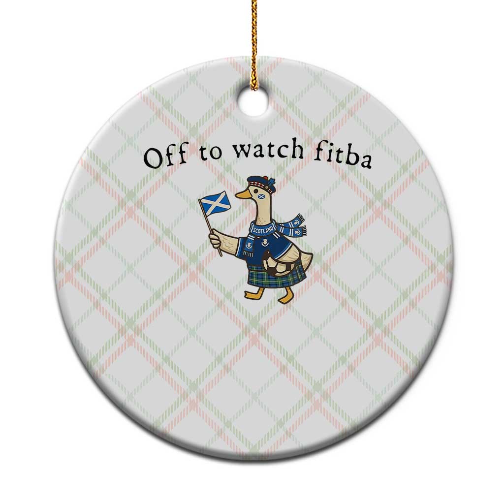 Funny Scottish Goose Scotland Football Ceramic Ornament Off to Watch Fitba Soccer Fans Meme