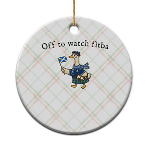 Funny Scottish Goose Scotland Football Ceramic Ornament Off to Watch Fitba Soccer Fans Meme