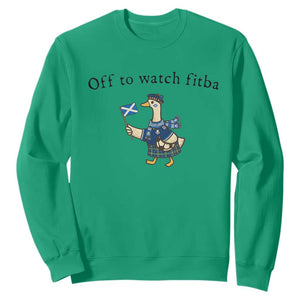 Funny Scottish Goose Scotland Football Sweatshirt Off to Watch Fitba Soccer Fans Meme