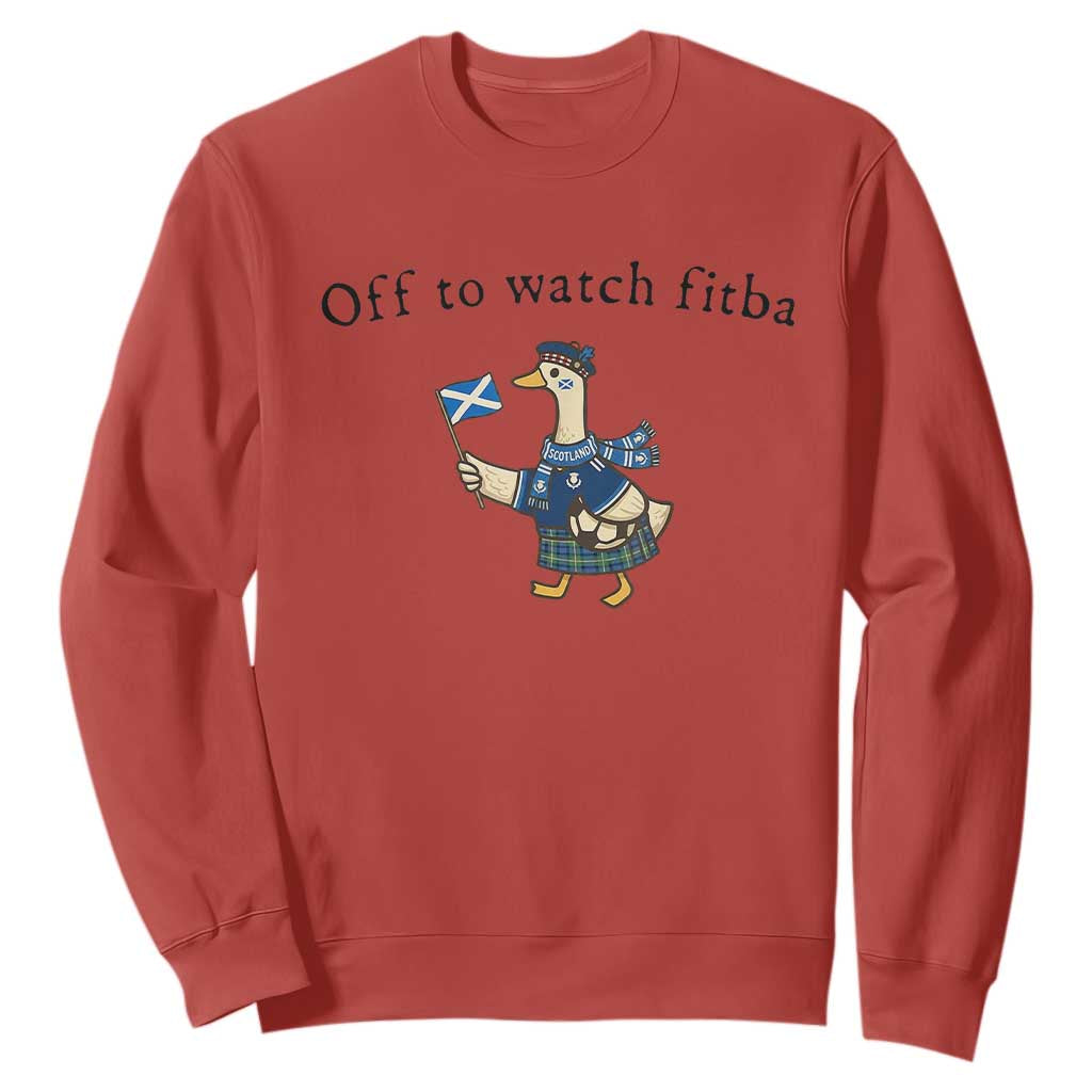 Funny Scottish Goose Scotland Football Sweatshirt Off to Watch Fitba Soccer Fans Meme