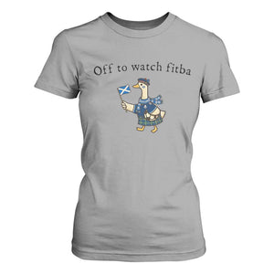 Funny Scottish Goose Scotland Football T Shirt For Women Off to Watch Fitba Soccer Fans Meme