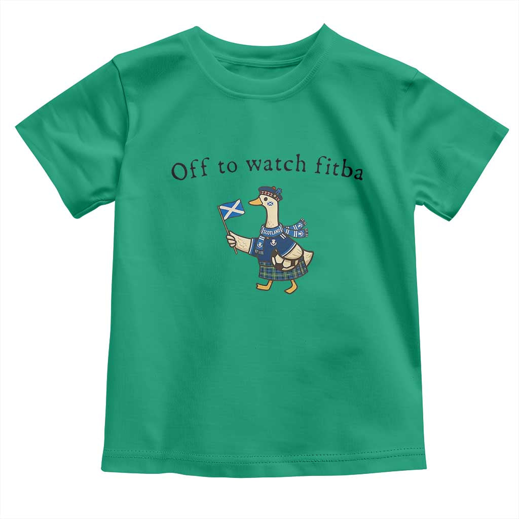 Funny Scottish Goose Scotland Football Toddler T Shirt Off to Watch Fitba Soccer Fans Meme