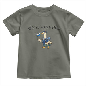 Funny Scottish Goose Scotland Football Toddler T Shirt Off to Watch Fitba Soccer Fans Meme