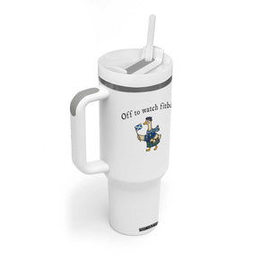 Funny Scottish Goose Scotland Football Tumbler With Handle Off to Watch Fitba Soccer Fans Meme