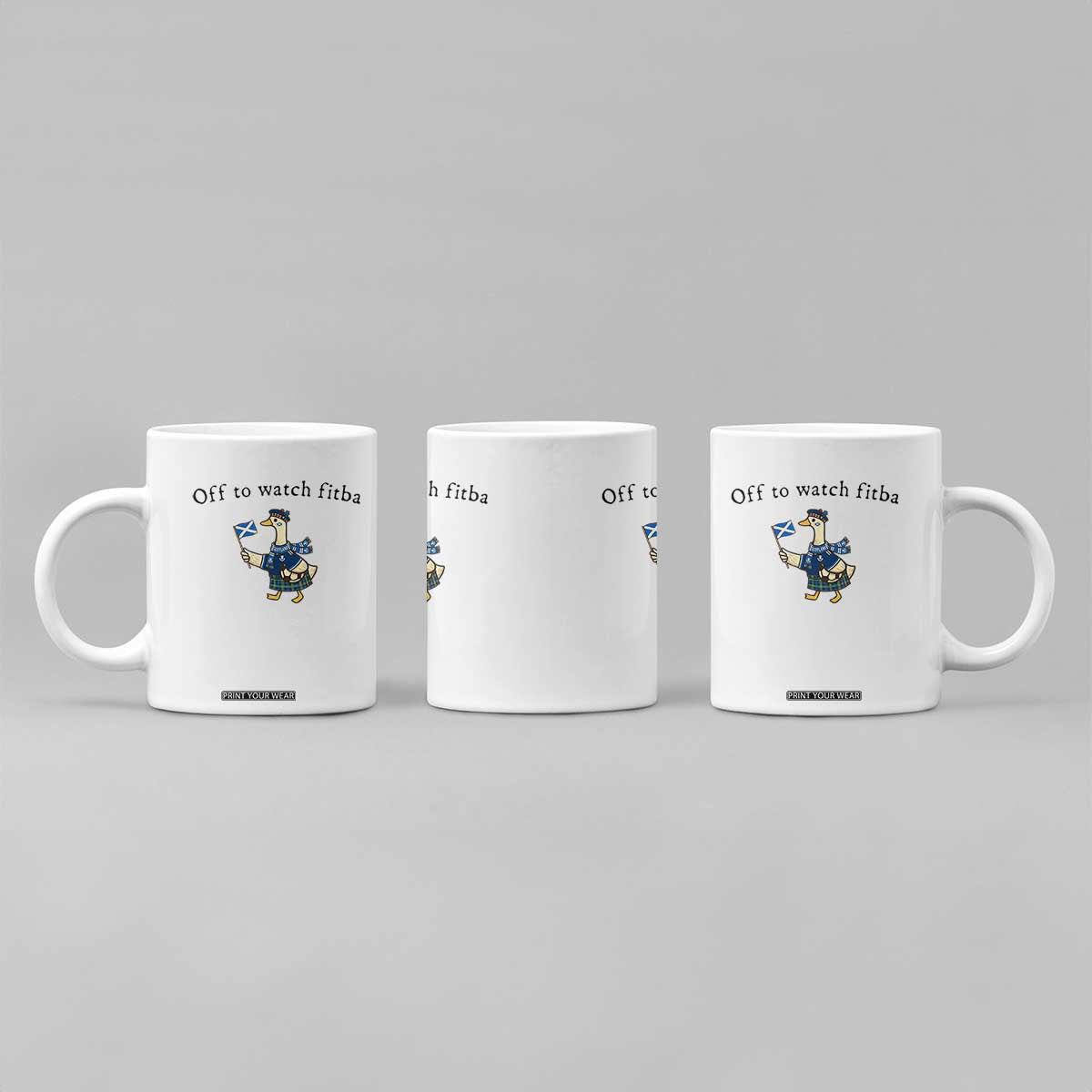 Funny Scottish Goose Scotland Football Coffee Mug Off to Watch Fitba Soccer Fans Meme
