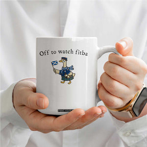Funny Scottish Goose Scotland Football Coffee Mug Off to Watch Fitba Soccer Fans Meme