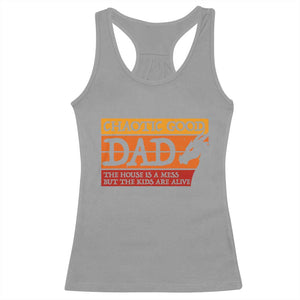 Chaotic Good Dad Funny Tabletop Gamer Parenting Racerback Tank Top Retro Sunset Vintage Fantasy Graphic