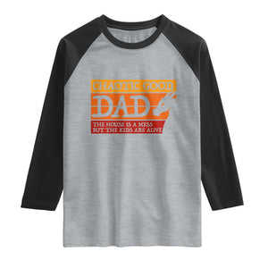 Chaotic Good Dad Funny Tabletop Gamer Parenting Raglan Shirt Retro Sunset Vintage Fantasy Graphic