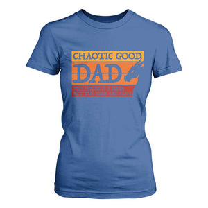 Chaotic Good Dad Funny Tabletop Gamer Parenting T Shirt For Women Retro Sunset Vintage Fantasy Graphic