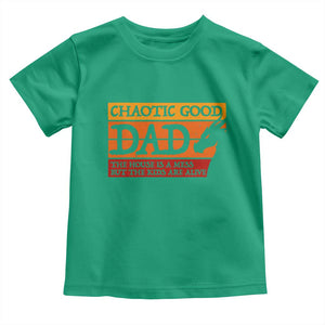 Chaotic Good Dad Funny Tabletop Gamer Parenting Toddler T Shirt Retro Sunset Vintage Fantasy Graphic