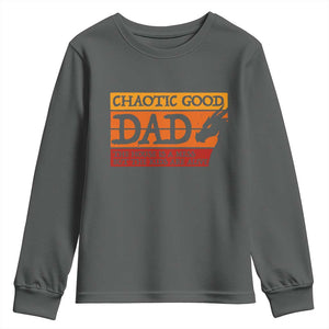 Chaotic Good Dad Funny Tabletop Gamer Parenting Youth Sweatshirt Retro Sunset Vintage Fantasy Graphic