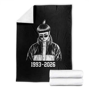 Retro Bowl Cut Music Icon Rip Memorial Throw Blanket 1993 2026 Internet Meme Pop Culture Fan