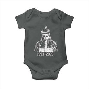 Retro Bowl Cut Music Icon Rip Memorial Baby Onesie 1993 2026 Internet Meme Pop Culture Fan