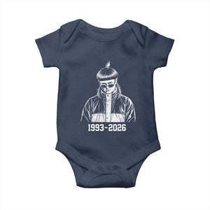 Retro Bowl Cut Music Icon Rip Memorial Baby Onesie 1993 2026 Internet Meme Pop Culture Fan