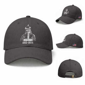 Retro Bowl Cut Music Icon Rip Memorial Baseball Cap 1993 2026 Internet Meme Pop Culture Fan