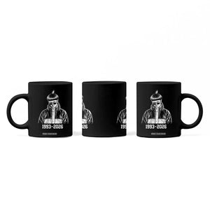 Retro Bowl Cut Music Icon Rip Memorial Coffee Mug 1993 2026 Internet Meme Pop Culture Fan