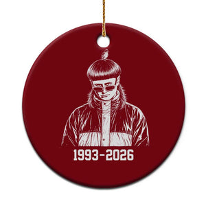 Retro Bowl Cut Music Icon Rip Memorial Ceramic Ornament 1993 2026 Internet Meme Pop Culture Fan