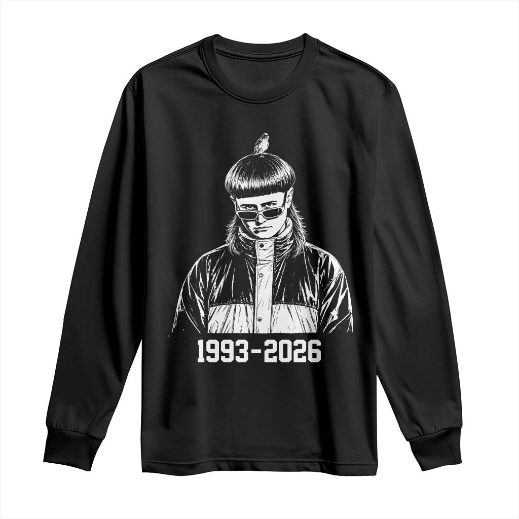 Retro Bowl Cut Music Icon Rip Memorial Long Sleeve Shirt 1993 2026 Internet Meme Pop Culture Fan TS02 Black Print Your Wear