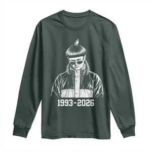 Retro Bowl Cut Music Icon Rip Memorial Long Sleeve Shirt 1993 2026 Internet Meme Pop Culture Fan